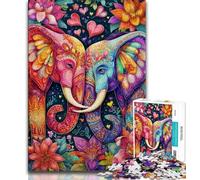 Puzzle da 1000 pezzi Due elefanti Puzzle da 1000 pezzi per adulti e adolescenti giocattoli giochi educativi antistress migliora l'amore tra coppie (50x75cm)