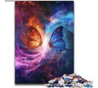 Puzzle da 1000 pezzi "Due farfalle su due lati", un puzzle in legno impegnativo per adolescenti, perfetto come decorazione per la casa o come regalo (dimensioni 50x75cm).