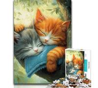 Puzzle da 1000 pezzi "Due gatti" per adulti e ragazzi, giocattoli, giochi educativi, decorazioni murali antistress (50x75cm)