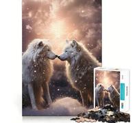 Puzzle da 1000 pezzi "Due lupi innamorati" con bordi lisci, gioco divertente e stimolante, ideale per momenti di relax e come regalo di compleanno (50x75cm)