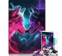 Puzzle da 1000 pezzi Due lupi Puzzle da 1000 pezzi per adulti Regali, giocattolo educativo per l'apprendimento Ideale come regalo per tutta la famiglia 50x75cm