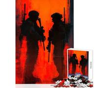 Puzzle da 1000 pezzi Due soldati in rosso e nero Decorazione per la casa Giocattoli Ottimi regali e giocattoli Gioco pratico Interessante riduzione dello stress Dimensioni 50x75cm