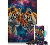 Puzzle da 1000 pezzi "Due tigri innamorate", taglio preciso, divertente sfida mentale, gioco per il tempo libero, compleanno, arte, gioco (38x26cm)