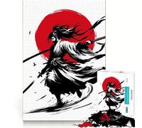 Puzzle da 1000 pezzi "Duello al tramonto dei samurai" per adolescenti, gioco di logica stimolante, momento di serenità, bordi chiari, regalo creativo (50x75cm)