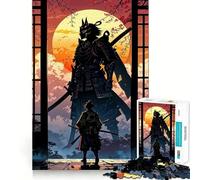 Puzzle da 1000 pezzi "Duello Samurai al Tramonto" per Adolescenti, gioco di logica e svago, bordi lisci, regalo di alta qualità (38x26cm)