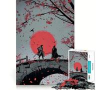 Puzzle da 1000 pezzi Duello Samurai - Ponte di Pietra per ragazzi, gioco di logica e abilità, divertente e rilassante, con tagli precisi, (38x52cm)