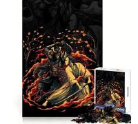 Puzzle da 1000 pezzi "Duello tra samurai in un paesaggio infuocato" per adolescenti, gioco di intelletto, relax mentale, taglio di qualità, regalo per le vacanze (50x75cm)