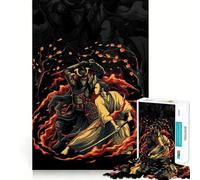 Puzzle da 1000 pezzi "Duello tra samurai in un paesaggio infuocato" per ragazzi Gioco di puzzle divertente e stimolante da collezionare (38x52cm)