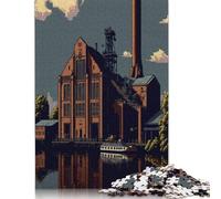 Puzzle da 1000 pezzi Duisburg Pixel Art Puzzle quadrato per adulti e bambini, gioco di puzzle in legno 1000 pezzi (75x50 cm)
