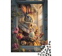 Puzzle Da 1000 Pezzi - Easter Bunny Holding Egg Puzzle Gioco Rompicapo Decorazione Da Parete Offerta Come Regalo Per Tutta La Famiglia 70x50cm/1000pcs