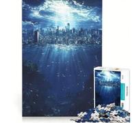Puzzle da 1000 pezzi "Echi della città sommersa", gioco impossibile, attività divertenti da fare in casa, collezione d'artista, belle arti 50x75cm