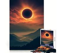 Puzzle da 1000 pezzi "Eclissi solare sulle montagne" per adulti, gioco di logica, rilassante e con tagli precisi, ideale come regalo di Babbo Natale (38x52cm)