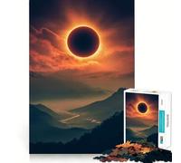 Puzzle da 1000 pezzi "Eclissi solare sulle montagne" per adulti, gioco di logica, rilassante e con tagli precisi, ideale come regalo di Babbo Natale (38x52cm)