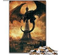 Puzzle da 1000 pezzi "Eiffel and the Dragon" per adolescenti, per età 14+, decorazioni per la casa, giochi per famiglie, regali di compleanno di Natale (26x38cm)