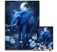 Puzzle da 1000 pezzi, Elefante blu, Puzzle di cartone, Antistress, Vacanza a casa, Un'opera d'arte per bambini dai 14 anni in su, 26X38cm