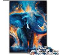 Puzzle da 1000 pezzi Elefante blu Puzzle in legno Gioco fai da te stimolante per la mente, attività interattiva per famiglie (dimensioni 38x26cm)