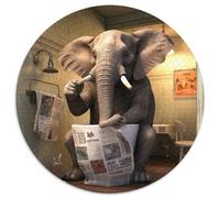 Puzzle da 1000 pezzi "Elefante che legge il giornale", regalo per amanti dei viaggi e coppie, giocattolo stimolante, 67,5x67,5 cm.