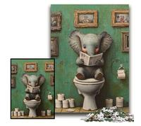 Puzzle da 1000 pezzi "Elefante che va in bagno", puzzle impossibile per adulti, per decorazioni per la casa, allenamento del cervello e regali per le feste, dimensioni 26x38cm.