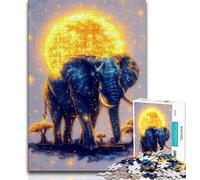 Puzzle da 1000 pezzi "Elefante d'oro" per adulti, regalo, aiuta il cervello a esercitare i giocattoli avvincenti per coltivare la pazienza, ottimo regalo, 38x26cm