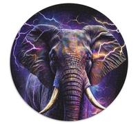 Puzzle da 1000 pezzi "Elefante Fulmine" per adulti, adolescenti e ragazzi, ideale come regalo di compleanno e di festa, 67,5x67,5 cm.
