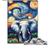 Puzzle da 1000 pezzi "Elefante nel cielo notturno" per adulti e ragazzi, giochi divertenti Ogni pezzo è unico Gioco divertente e stimolante per tutta la famiglia (50x75cm)