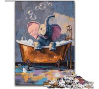 Puzzle da 1000 pezzi "Elefante nella vasca da bagno", gioco interattivo per adulti, sfida per la mente, regalo, 50x75cm