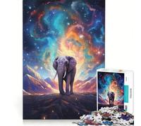 Puzzle da 1000 pezzi "Elefante sotto un cielo stellato", gioco educativo, attività divertenti da fare a casa, regalo di compleanno, regalo di viaggio 38x26cm