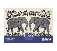 Puzzle Da 1000 Pezzi Elephants Botanical Black & White Puzzle Per Adulti Gioco Pratico Per Divertimento in Famiglia Regali Unici Per Compleanno E Natale 38x26cm/1000pcs