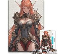 Puzzle da 1000 pezzi Elfo Guerriero in armatura, opera d'arte da parete, regalo, adatto a persone dai 14 anni in su, 50x75cm