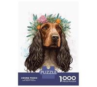 Puzzle Da 1000 Pezzi English Cocker Spaniel Art Puzzle Per Adulti Gioco Pratico Sfida Difficile Interazione Genitore-figlio 38x26cm/1000pcs
