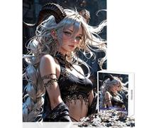 Puzzle da 1000 pezzi - Enigmatica dea cornuta in eleganza gotica giocattolo educativo regalo di compleanno gioco pratico con poster abbinato e foglio di quiz dimensioni 38x52cm