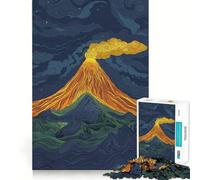Puzzle da 1000 pezzi "Eruzione Vulcanica Notturna" per Adulti,Gioco Mentale Divertente con Tecnologia Avanzata di Taglio Laser,Sfida Divertente per il Tempo di Attesa (50x75cm)