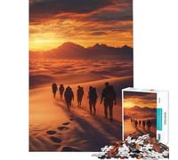 Puzzle da 1000 pezzi "Escursionisti nel deserto al tramonto" - Gioco avvincente per coltivare la pazienza rilassante stimolante per l'analisi e la logica un'opera d'arte da regalare (38x26cm)