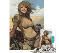 Puzzle da 1000 pezzi: Esploratore sorridente in un deserto post-apocalittico Puzzle da 1000 pezzi per la decorazione della casa Perfetto come regalo (38x52cm)
