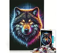 Puzzle da 1000 pezzi Essenza Neon del Lupo gioco interattivo allena la mente e la manualità compleanno e Natale 38x52cm