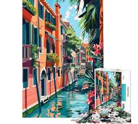 Puzzle da 1000 pezzi "Estate soleggiata a Venezia" illustrazione minimalista gioco per famiglie sfida per l'intelligenza giocattolo avvincente ottimo regalo per chi ama giocare e migliorare la memoria