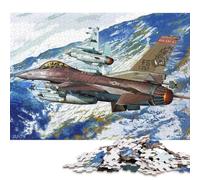 Puzzle da 1000 pezzi F16C Fighting Falcon per adulti e puzzle in legno per gli amanti dei puzzle 1000 pezzi (75x50 cm)