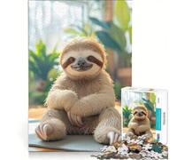 Puzzle da 1000 pezzi "Fai yoga come un bradipo" - Giocattolo fai da te - Sfida difficile con pezzi completamente ad incastro di forma casuale 50x75cm