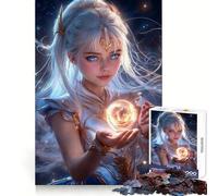 Puzzle da 1000 pezzi "Fanciulla celeste con globo" per adolescenti,allenamento della memoria,svago rilassante,taglio perfetto,bel regalo (38x52cm)