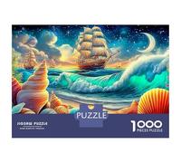 Puzzle da 1000 pezzi, fantasia oceano, gioco impegnativo, perfetto per il relax, 100% cartone riciclato, decorazione da parete 38 x 26 cm, 1000 pezzi