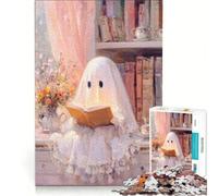 Puzzle da 1000 pezzi "Fantasma che legge un libro alla finestra", gioco rilassante, antistress, regalo per amici e familiari 38x52cm