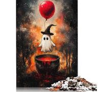 Puzzle da 1000 pezzi "Fantasma con palloncino e calderone", per adulti, difficoltà elevata, per rafforzare i rapporti tra i membri della famiglia (38x26 cm)