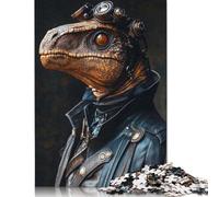 Puzzle da 1000 pezzi, fantastici puzzle quadrati con dinosauri steampunk per adulti e puzzle di carta, giocattoli per la decorazione della casa, 38x26 cm/1000 pezzi