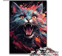 Puzzle da 1000 pezzi, fantastico e colorato, raffigurante un gatto magico, impegnativo, dimensioni 50x75cm, attività educativa per lo sviluppo delle abilità cognitive.