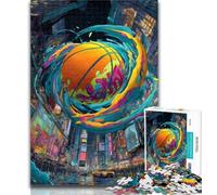 Puzzle da 1000 pezzi Fantasy Basketball Puzzle da 1000 pezzi per adulti e adolescenti, giocattoli, giochi educativi, ottimi regali e giocattoli 26x38cm