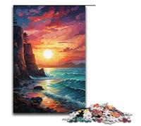 Puzzle da 1000 pezzi Fantasy Beach at Sunset Jigsaw per adulti Puzzle in legno Gioco impegnativo 1000 pezzi (38x26 cm)