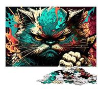 Puzzle da 1000 pezzi Fantasy Cat, puzzle in cartone, relax e sfida, decorazione colorata per la casa, amici, 26X38CM/10,23x14,96 pollici.