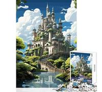 Puzzle da 1000 pezzi - Fantasy Cloud Castle River Decorazione per la casa Giocattoli Regali di compleanno Gioco educativo Allena il tuo cervello e le tue mani Dimensioni 38x26cm