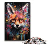 Puzzle da 1000 pezzi Fantasy Colorful Fox Jigsaw per adulti e bambini Puzzle in legno Puzzle educativo antistress Giocattolo 1000 pezzi (38x26 cm)