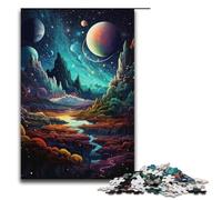 Puzzle da 1000 pezzi Fantasy Colorful Planet Jigsaw per adulti Puzzle in legno Gioco impegnativo 1000 pezzi (38x26 cm)